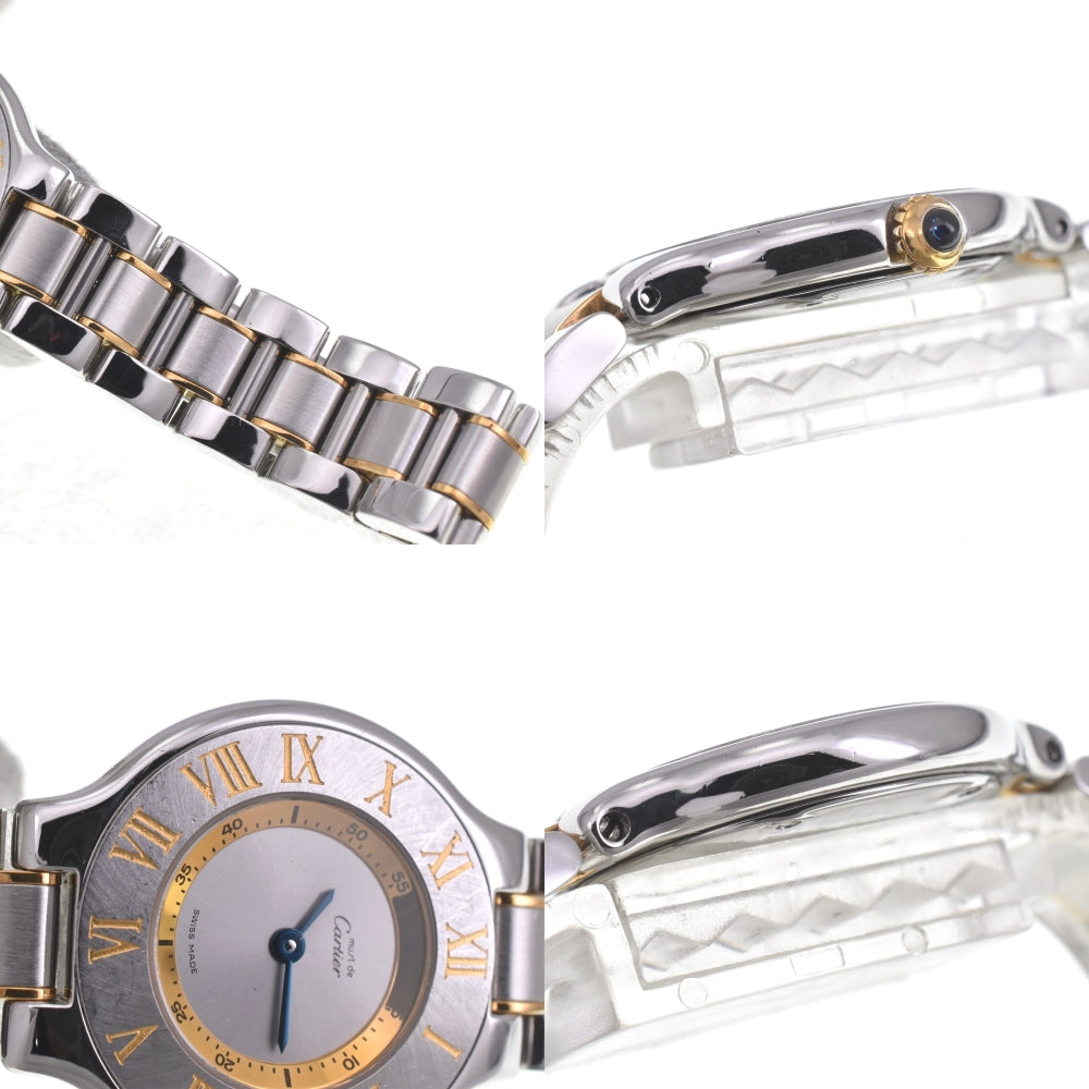 CARTIER Must21 Vantian SM 2 tone W10073R6 Silver Dial Quartz Ladies
 Watch E#142233