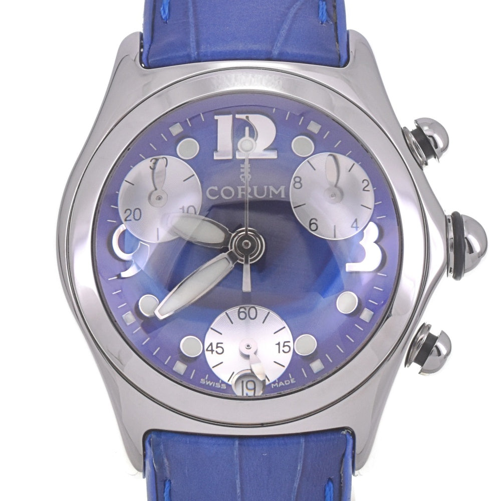 with paper CORUM Bubble 1.4" 196.250.20 Chronograph Date Blue/Silver/ Dial Quartz Ladies
 Watch D#142240