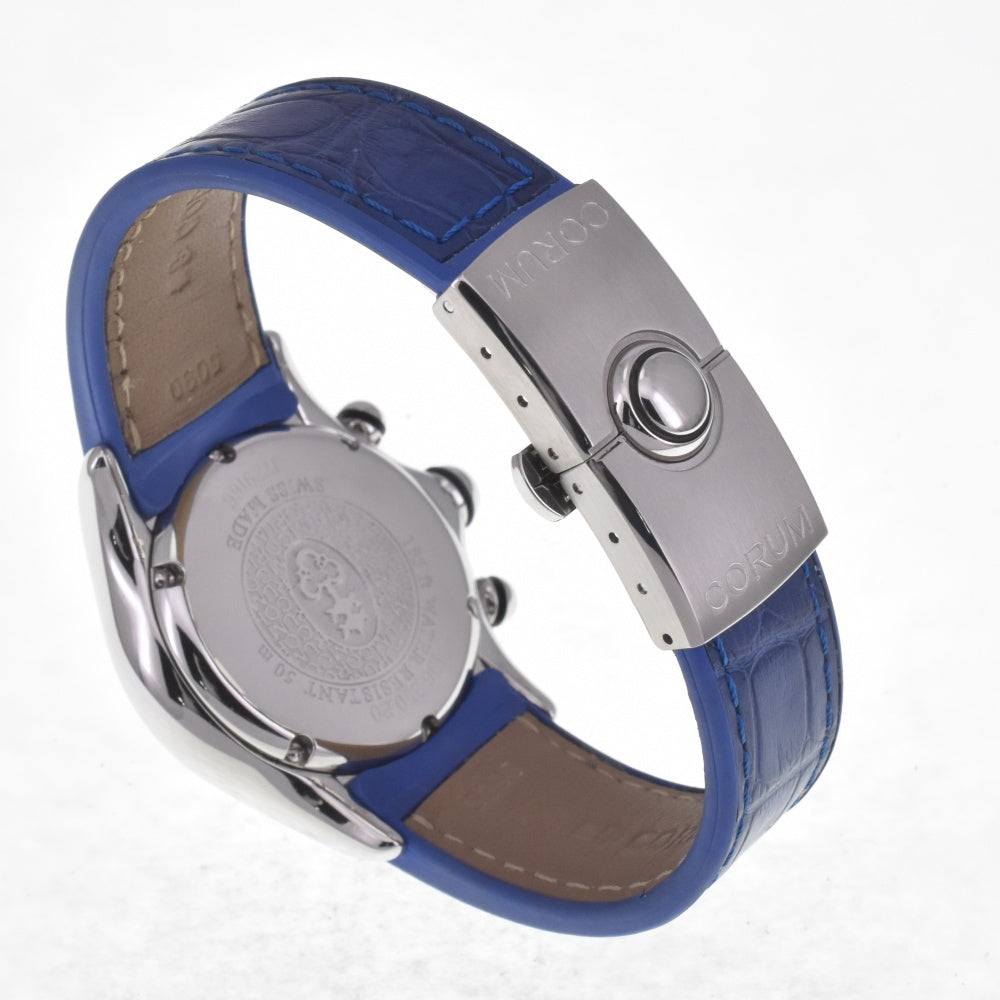 with paper CORUM Bubble 1.4" 196.250.20 Chronograph Date Blue/Silver/ Dial Quartz Ladies
 Watch D#142240