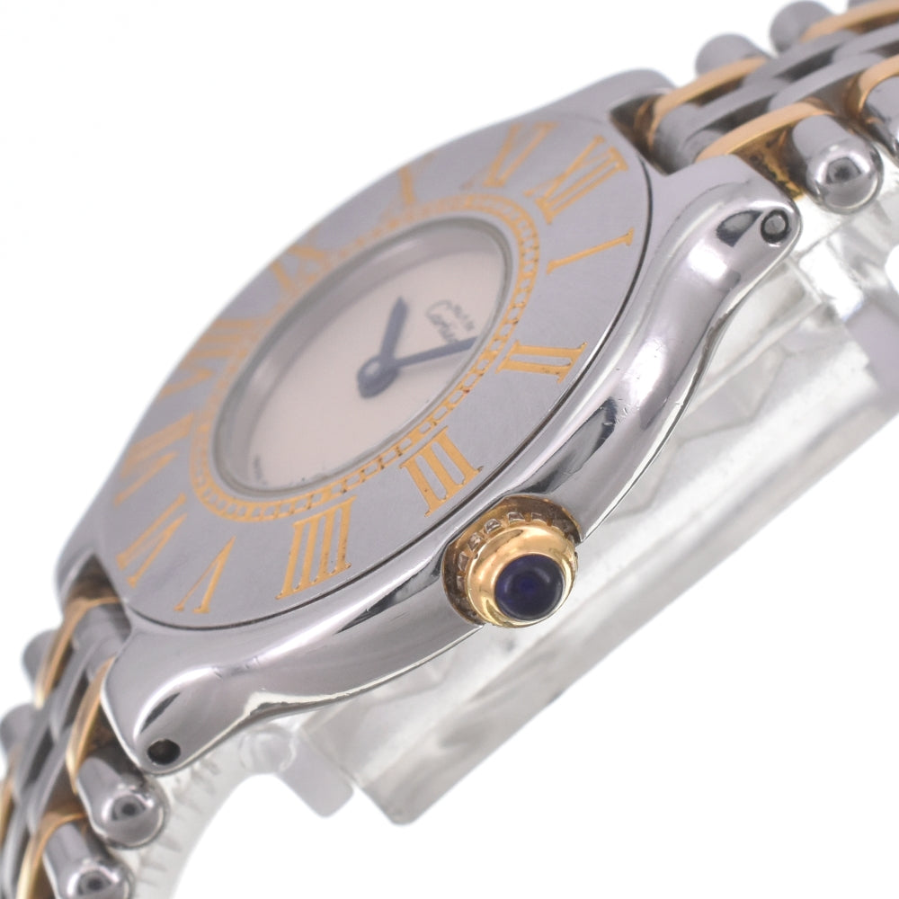 CARTIER Must21 Vantian Stainless Steel/Gold Plated Ivory Dial Quartz Ladies
 Watch D#142242