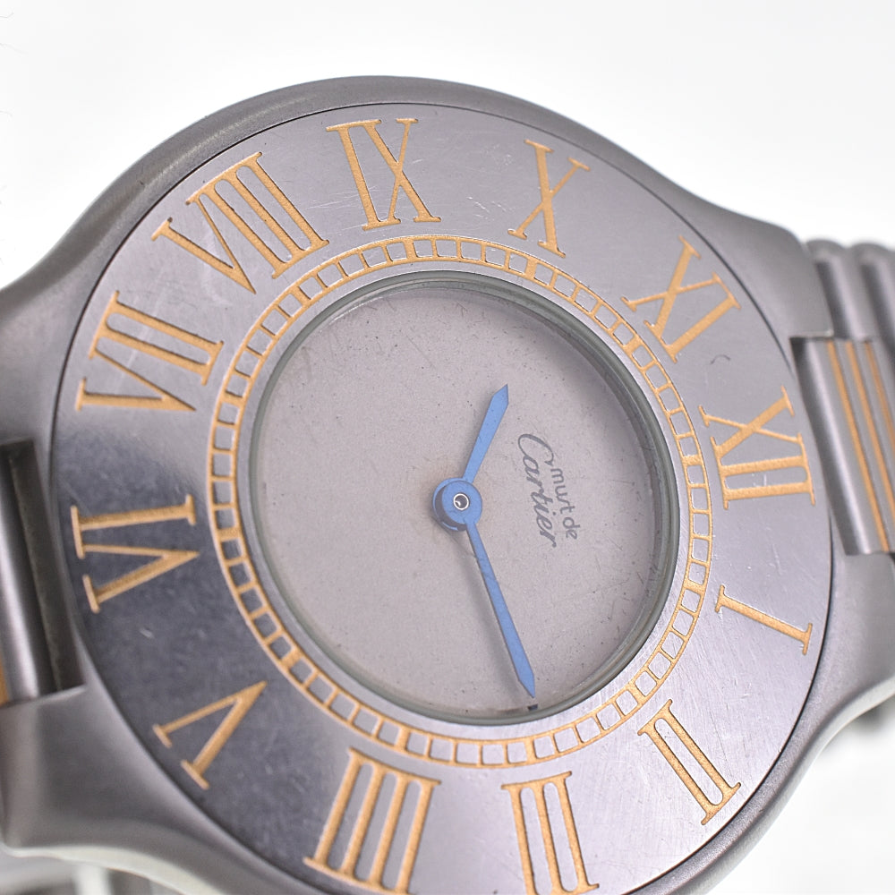 CARTIER Must21 Vantian LM 83090171 Stainless Steel/Gold Plated Ivory Dial Quartz Men's
 Watch D#142244