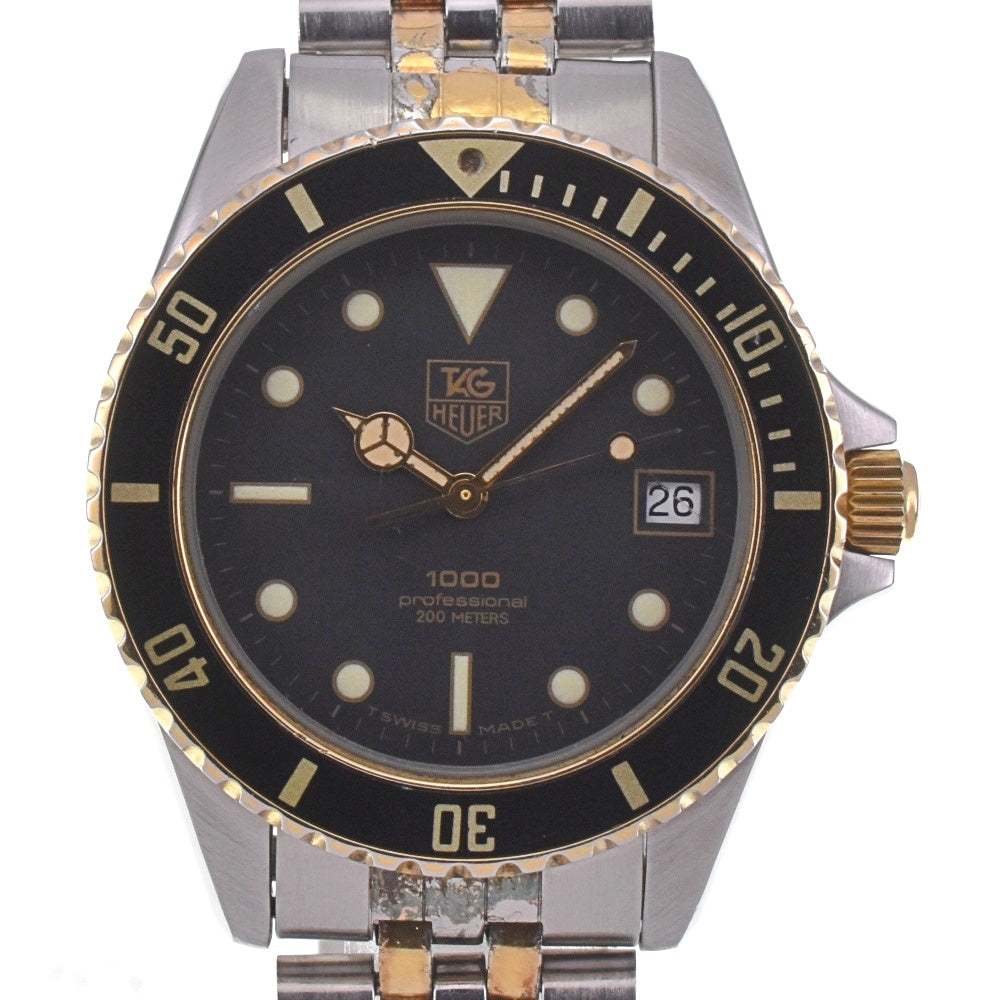 TAG HEUER 1000 series professional 980.020N vintage Date black Dial Quartz Men's
 Watch E#142247