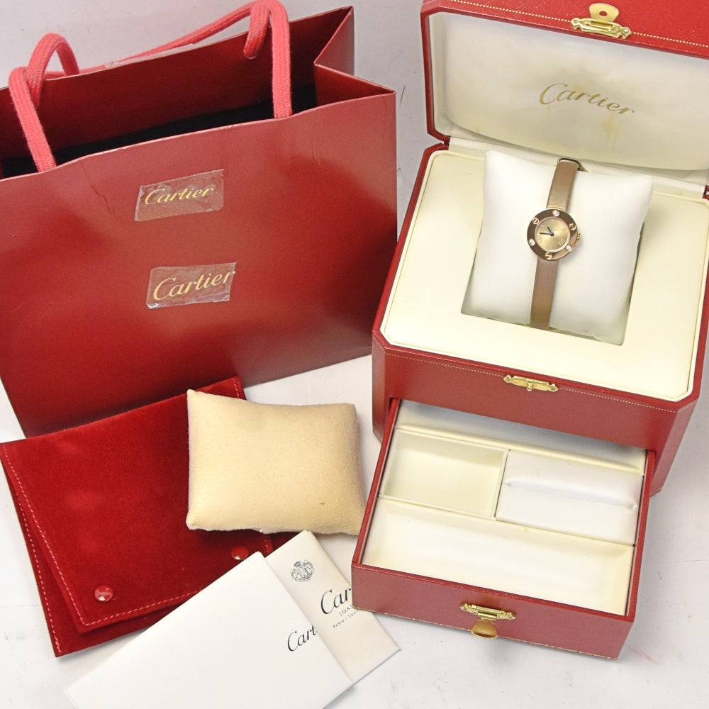 CARTIER Love watch WE801131 K18PG/3P diamond Beige brown Dial Quartz Ladies
 Watch G#142258