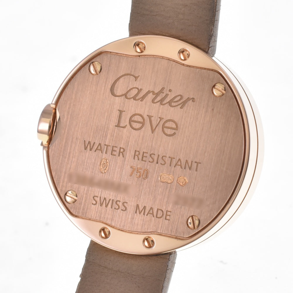 CARTIER Love watch WE801131 K18PG/3P diamond Beige brown Dial Quartz Ladies
 Watch G#142258