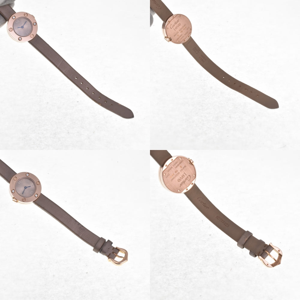 CARTIER Love watch WE801131 K18PG/3P diamond Beige brown Dial Quartz Ladies
 Watch G#142258