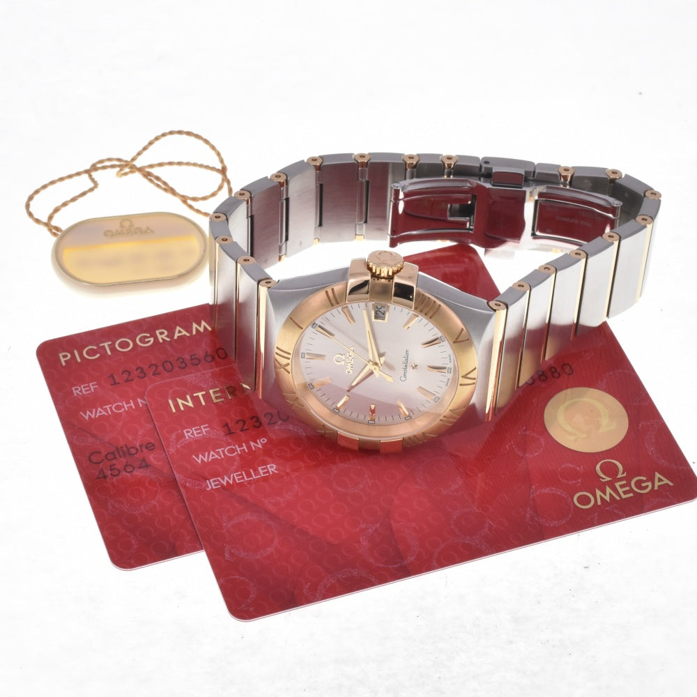 with paper OMEGA Constellation 123.20.35.60.02.00﻿2 Stainless Steel/K18YG Silver Dial Quartz Men's
 Watch G#142275