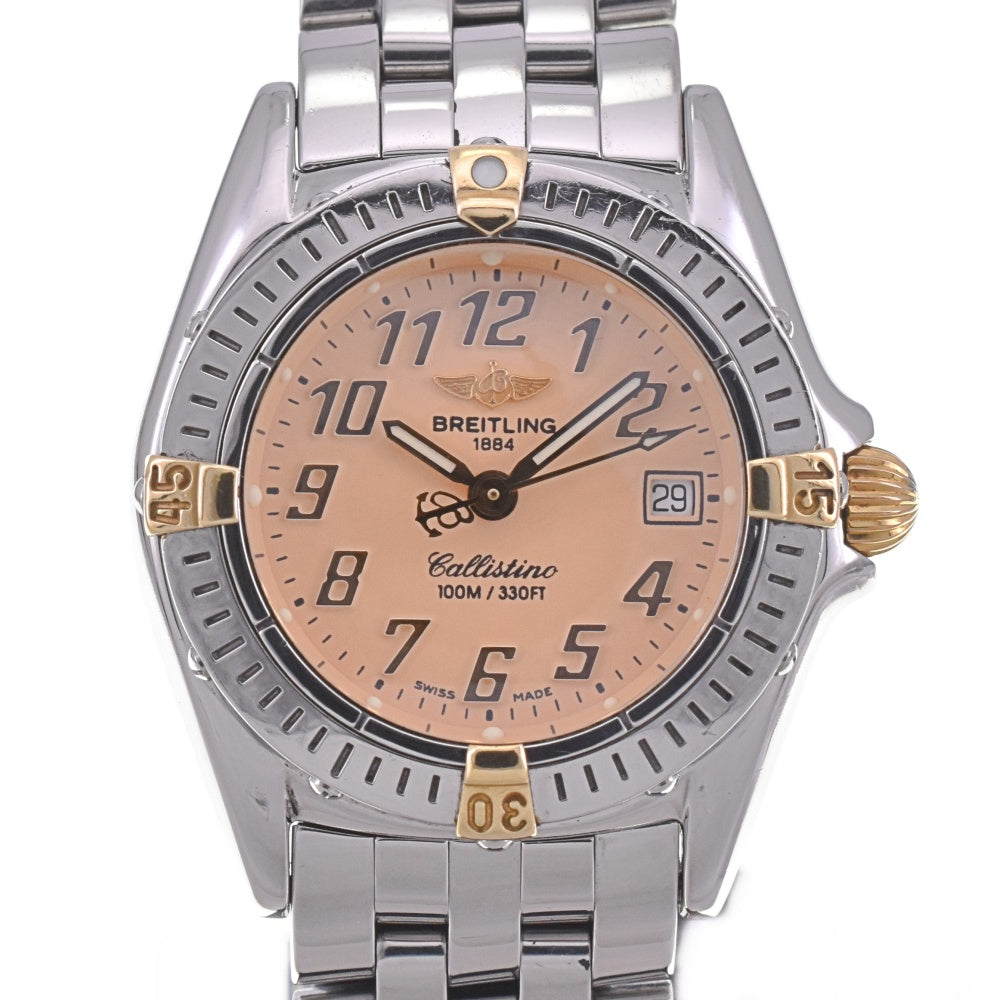 BREITLING Calistino B52345 Date salmon pink Dial Quartz Ladies
 Watch G#142277