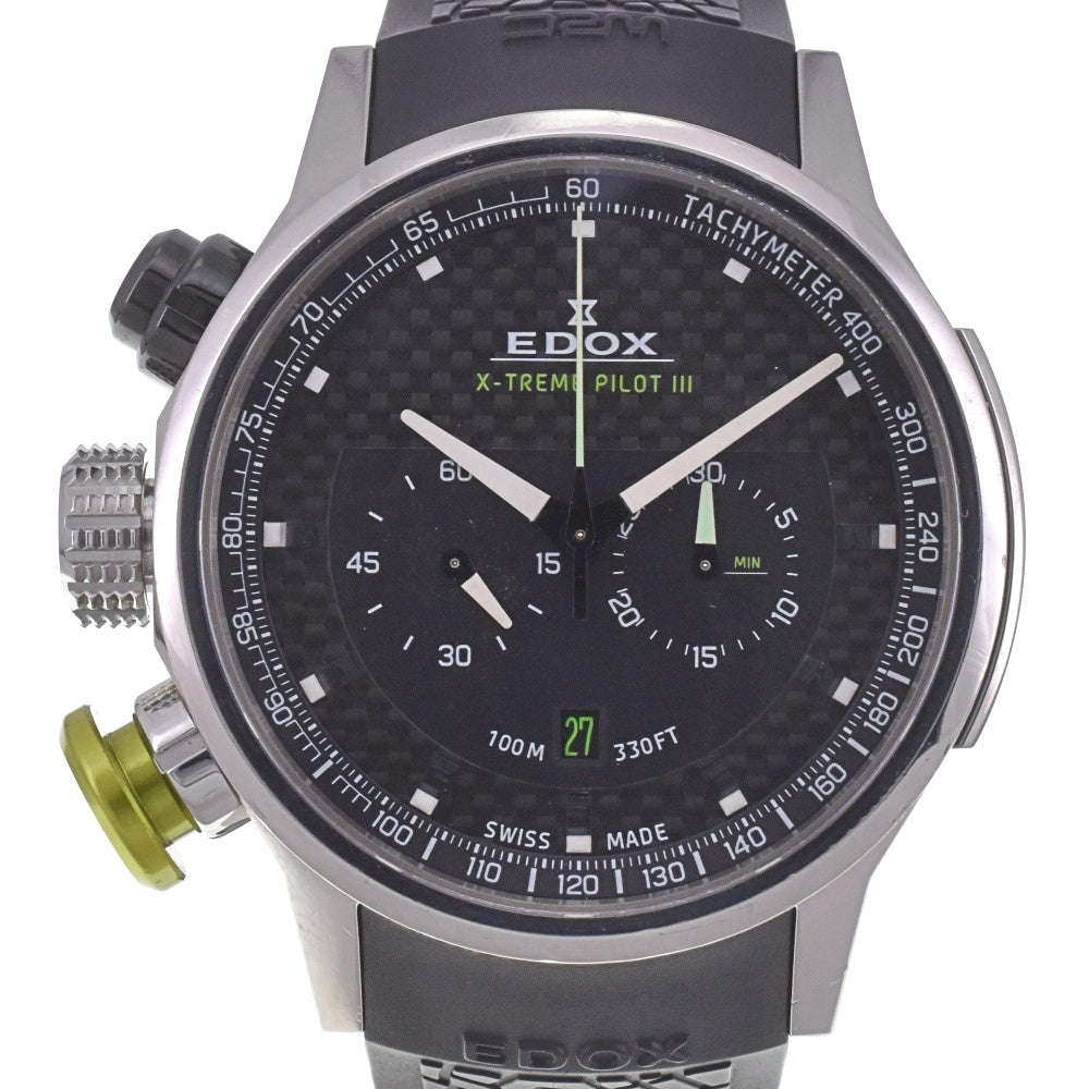 with paper EDOX Extreme Pilot III 10303-TIN-NIN Limited Edition "BAD BOY" black Dial Quartz Men's
 Watch G#142286
