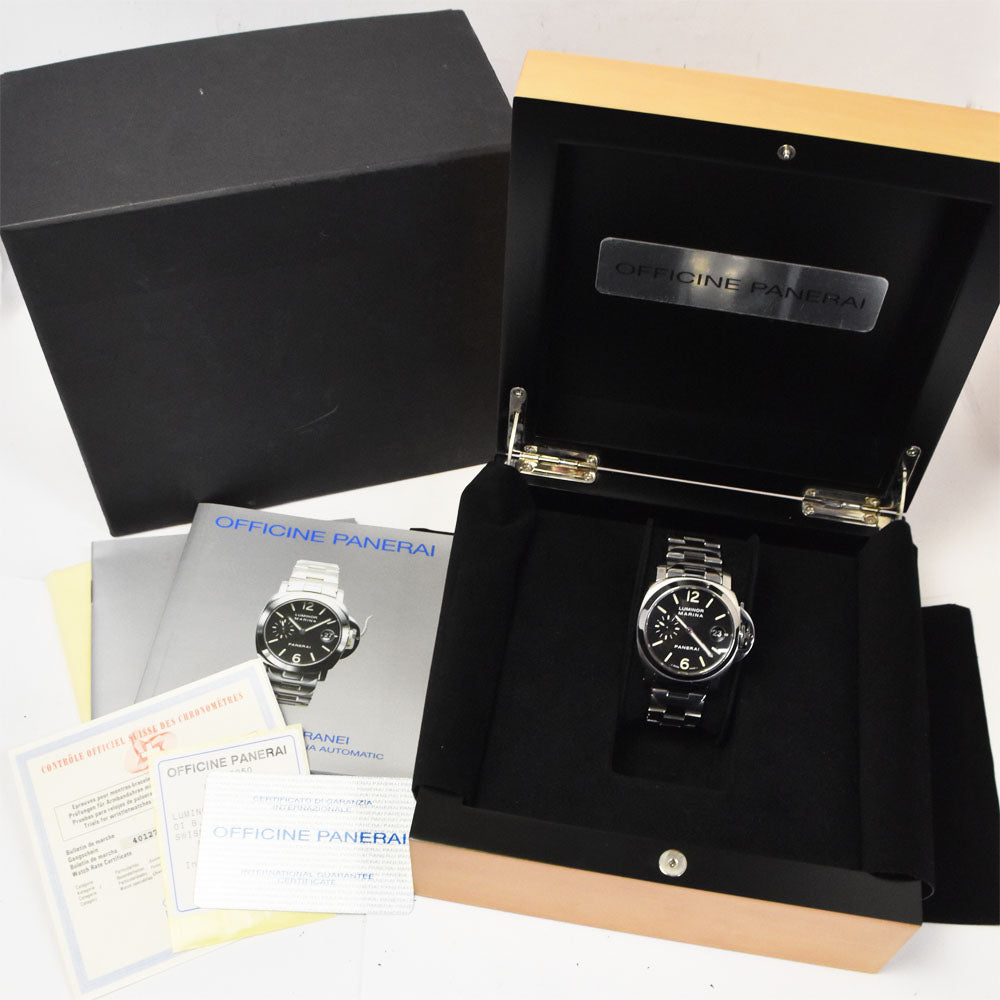 with paper PANERAI Luminor Marina PAM00050 Small second date black Dial Automatic Men's
 Watch O#142289