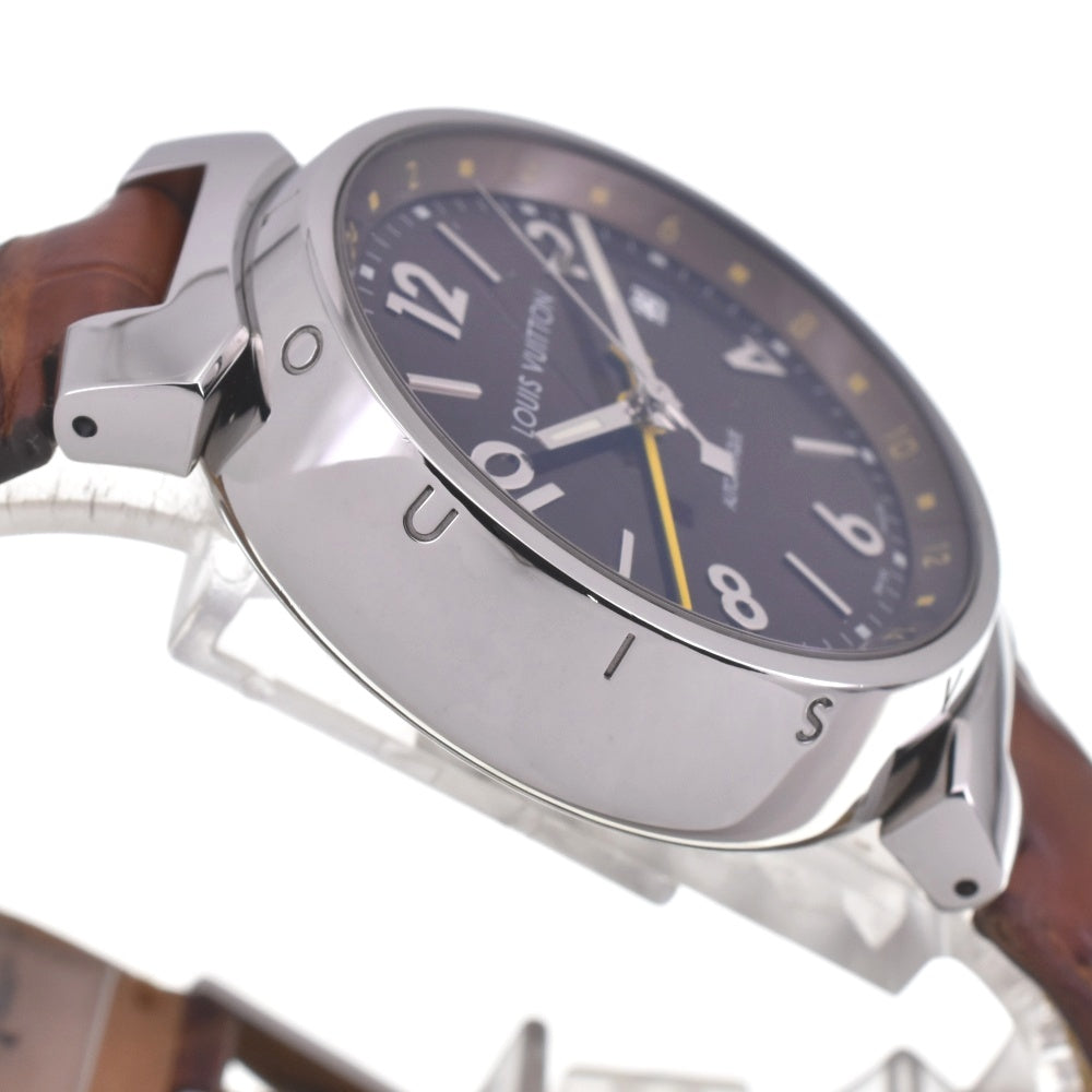 with paper LOUIS VUITTON Tambour GMT Q1130 Date Brown Dial Automatic Men's
 Watch G#142290
