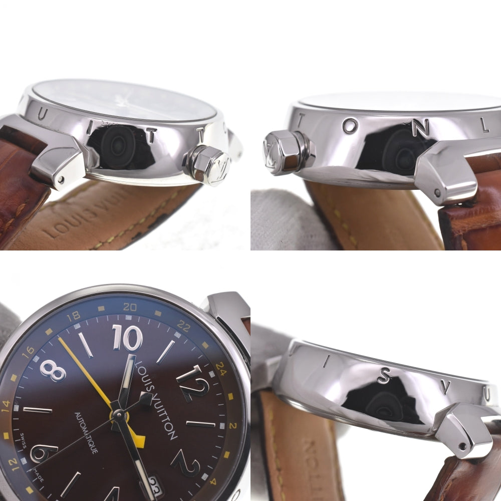 with paper LOUIS VUITTON Tambour GMT Q1130 Date Brown Dial Automatic Men's
 Watch G#142290