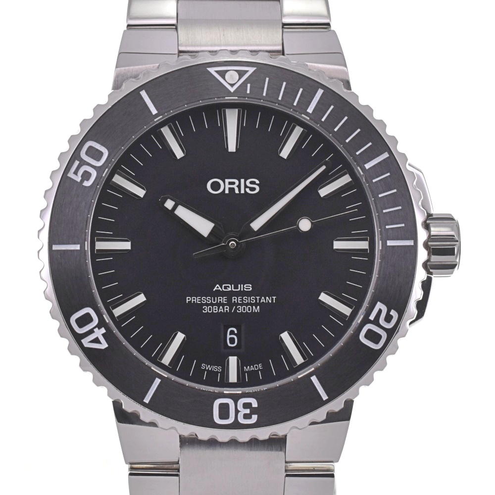 with paper ORIS Aquis Date 01 733 7730 4154-07 8 24 05PEB black Dial Automatic Men's
 Watch G#142301