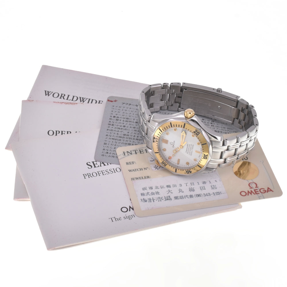 with paper OMEGA Seamaster 300m 2452.20 Stainless Steel/K18YG white Dial Automatic Men's
 Watch G#142307