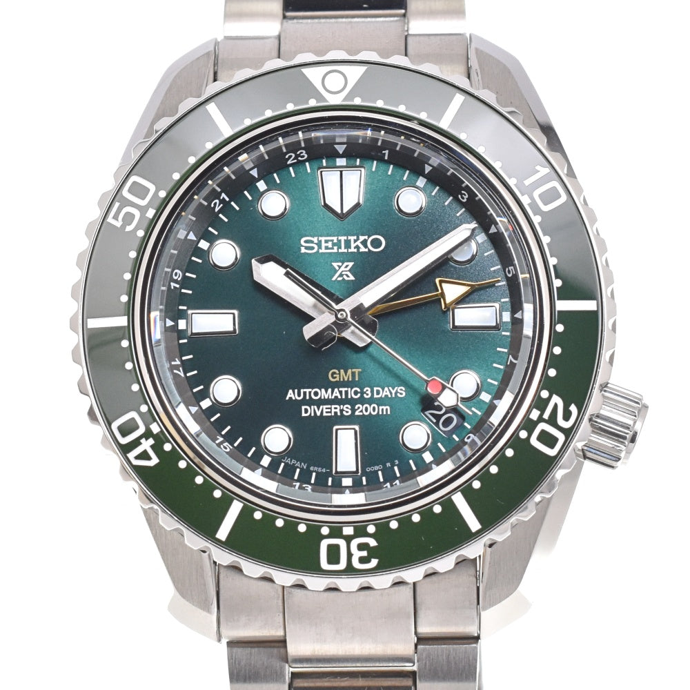 with paper SEIKO Prospex Diver Scuba SBEJ009/6R54-00D0 GMT date green Dial Automatic Men's
 Watch G#142312