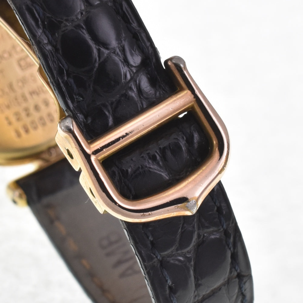 CARTIER Must Collize Vermeil 590002 SV925 (Gold Plated) / Leather black Dial Quartz Ladies
 Watch G#142329