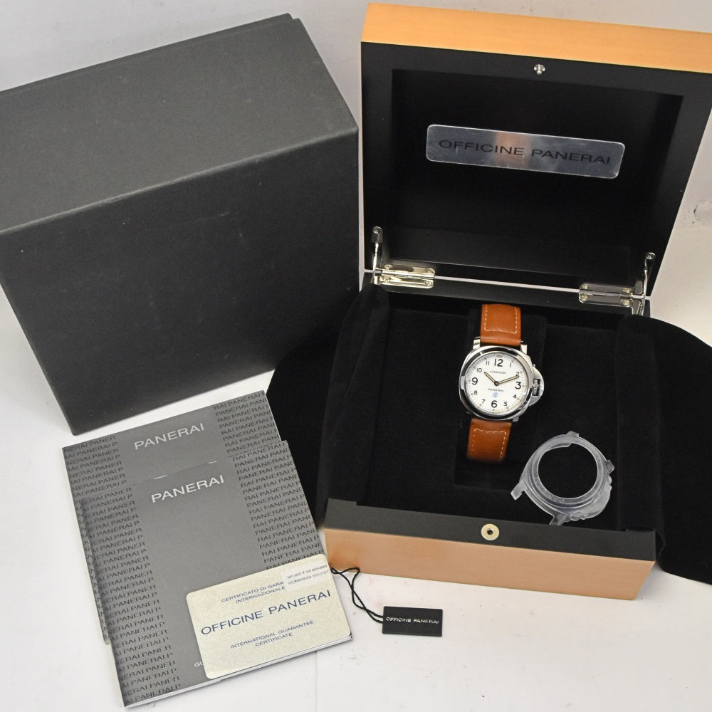 with paper PANERAI Luminor base logo acciaio PAM00630 white Dial Hand Winding Men's
 Watch G#142330