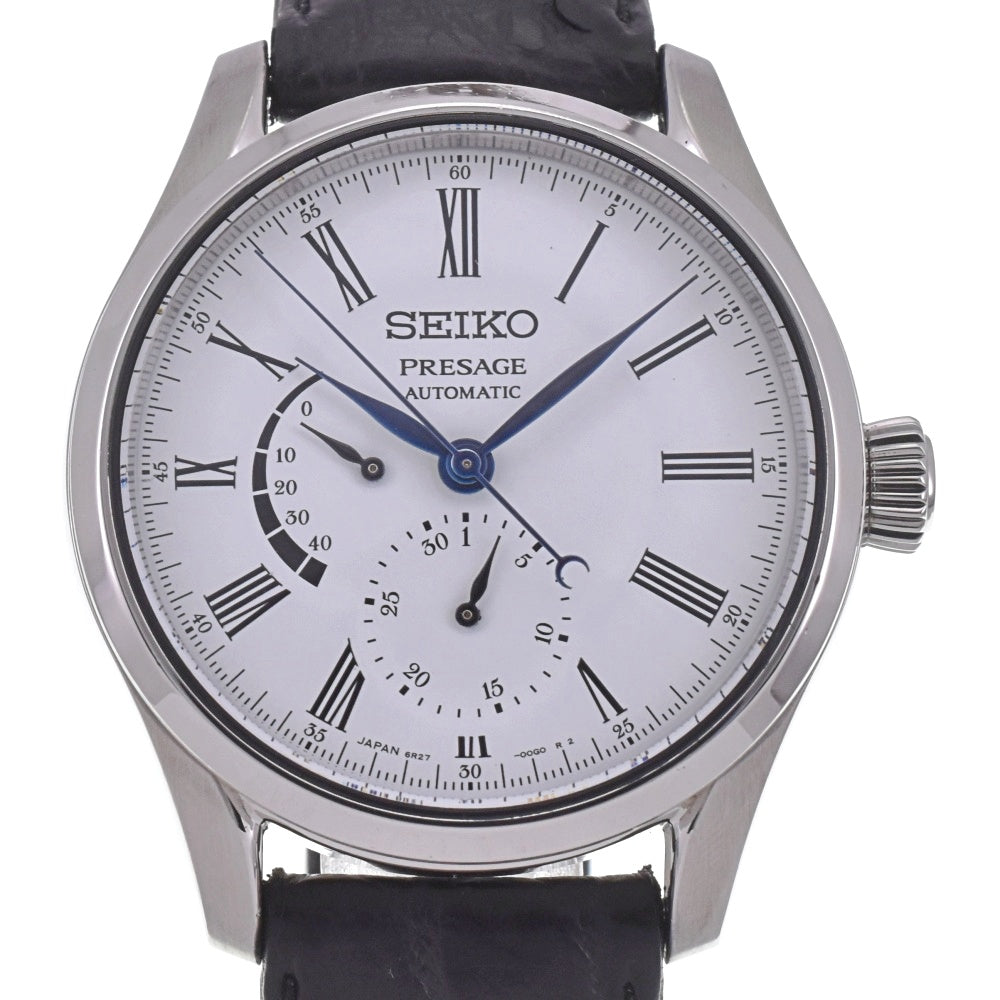 with paper SEIKO Presage enamel dial SARW035/6R27-00L0 Power reserve date white Dial Automatic Men's
 Watch G#142339