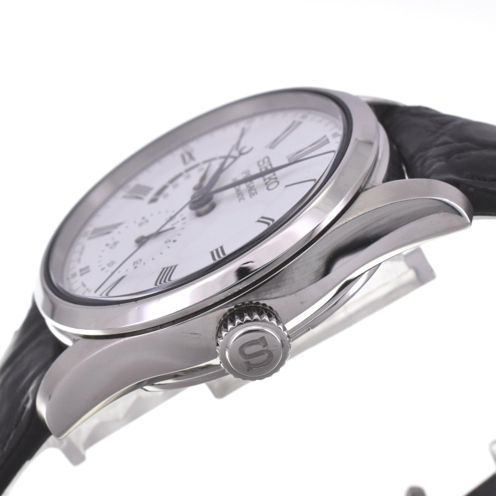 with paper SEIKO Presage enamel dial SARW035/6R27-00L0 Power reserve date white Dial Automatic Men's
 Watch G#142339