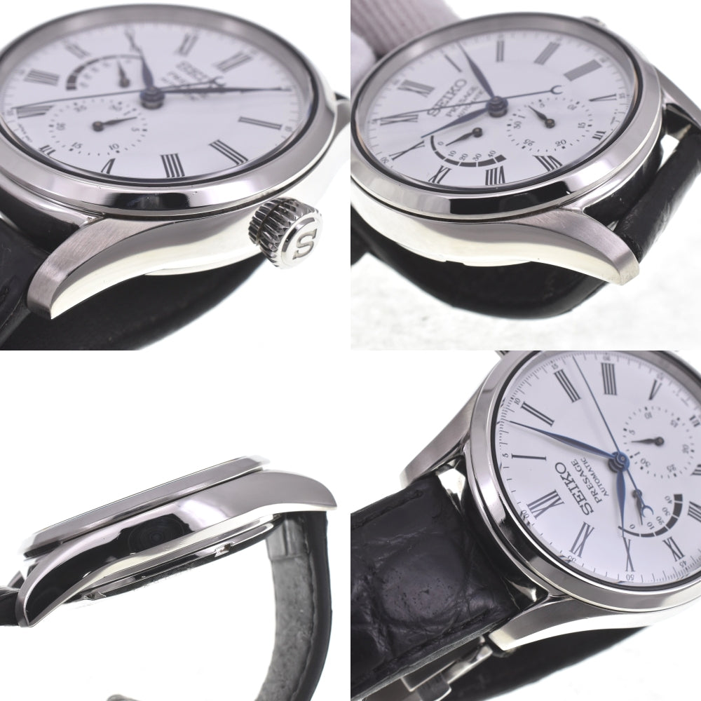 with paper SEIKO Presage enamel dial SARW035/6R27-00L0 Power reserve date white Dial Automatic Men's
 Watch G#142339