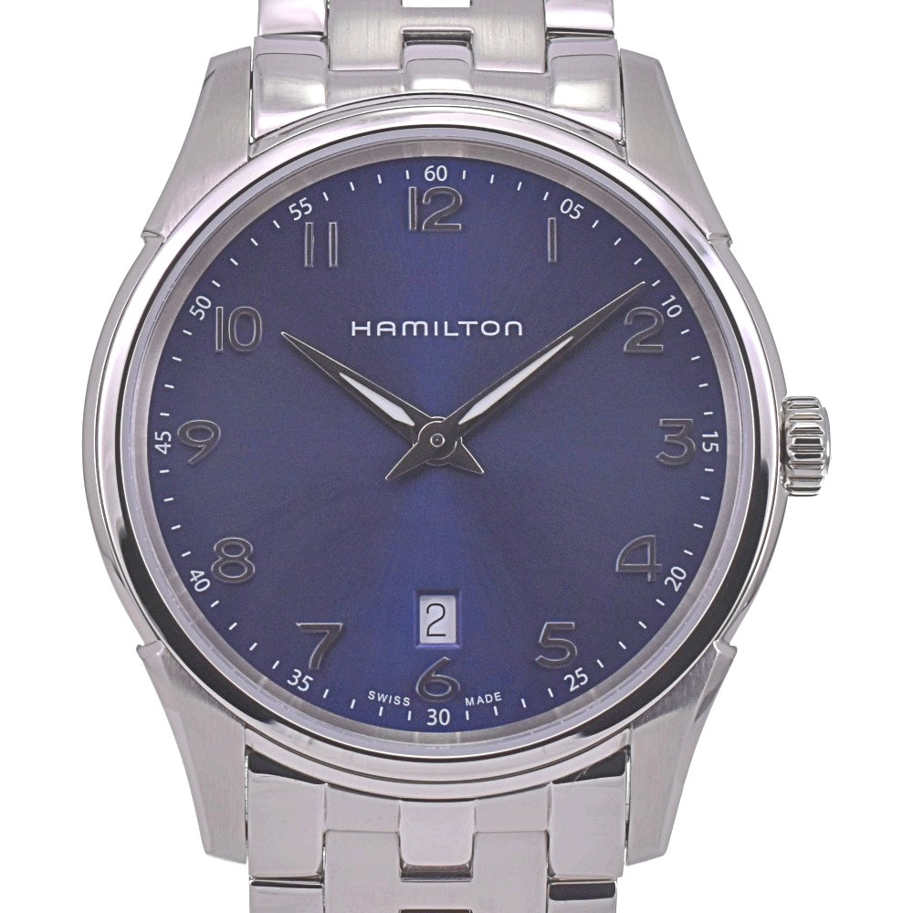 with paper HAMILTON Jazzmaster thin line H385111 Date blue Dial Quartz Men's
 Watch G#142340