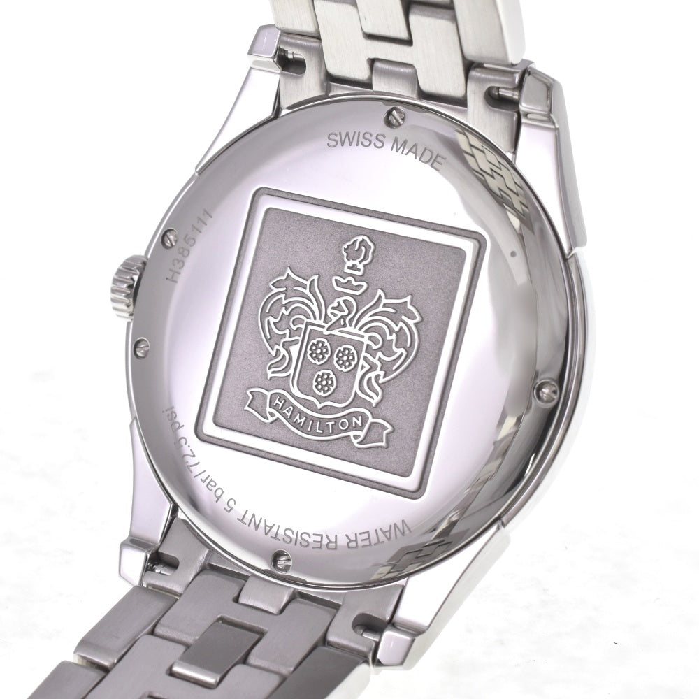 with paper HAMILTON Jazzmaster thin line H385111 Date blue Dial Quartz Men's
 Watch G#142340