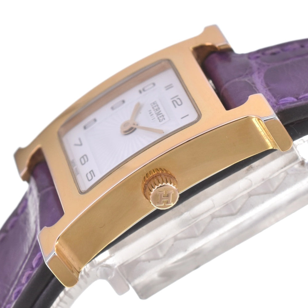 HERMES H watch HH1.201 Dubrutur white Dial Quartz Ladies
 Watch G#142355