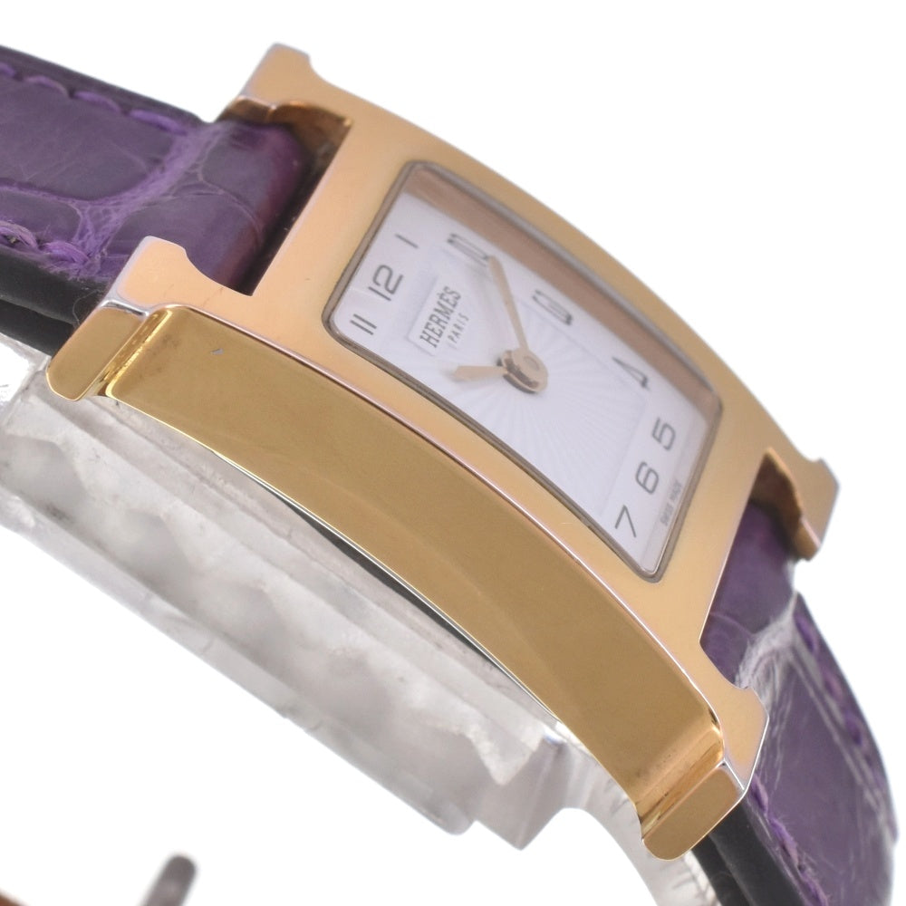 HERMES H watch HH1.201 Dubrutur white Dial Quartz Ladies
 Watch G#142355