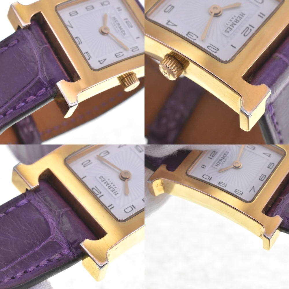 HERMES H watch HH1.201 Dubrutur white Dial Quartz Ladies
 Watch G#142355