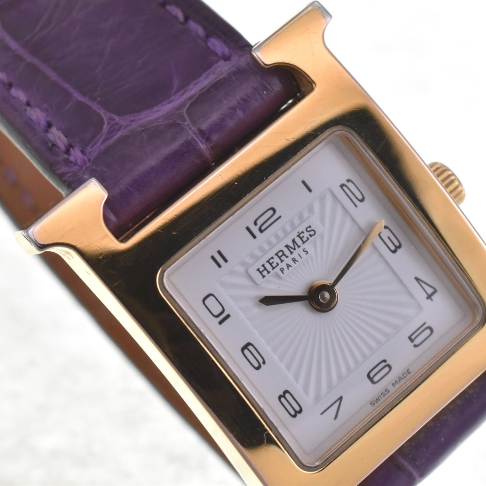 HERMES H watch HH1.201 Dubrutur white Dial Quartz Ladies
 Watch G#142355