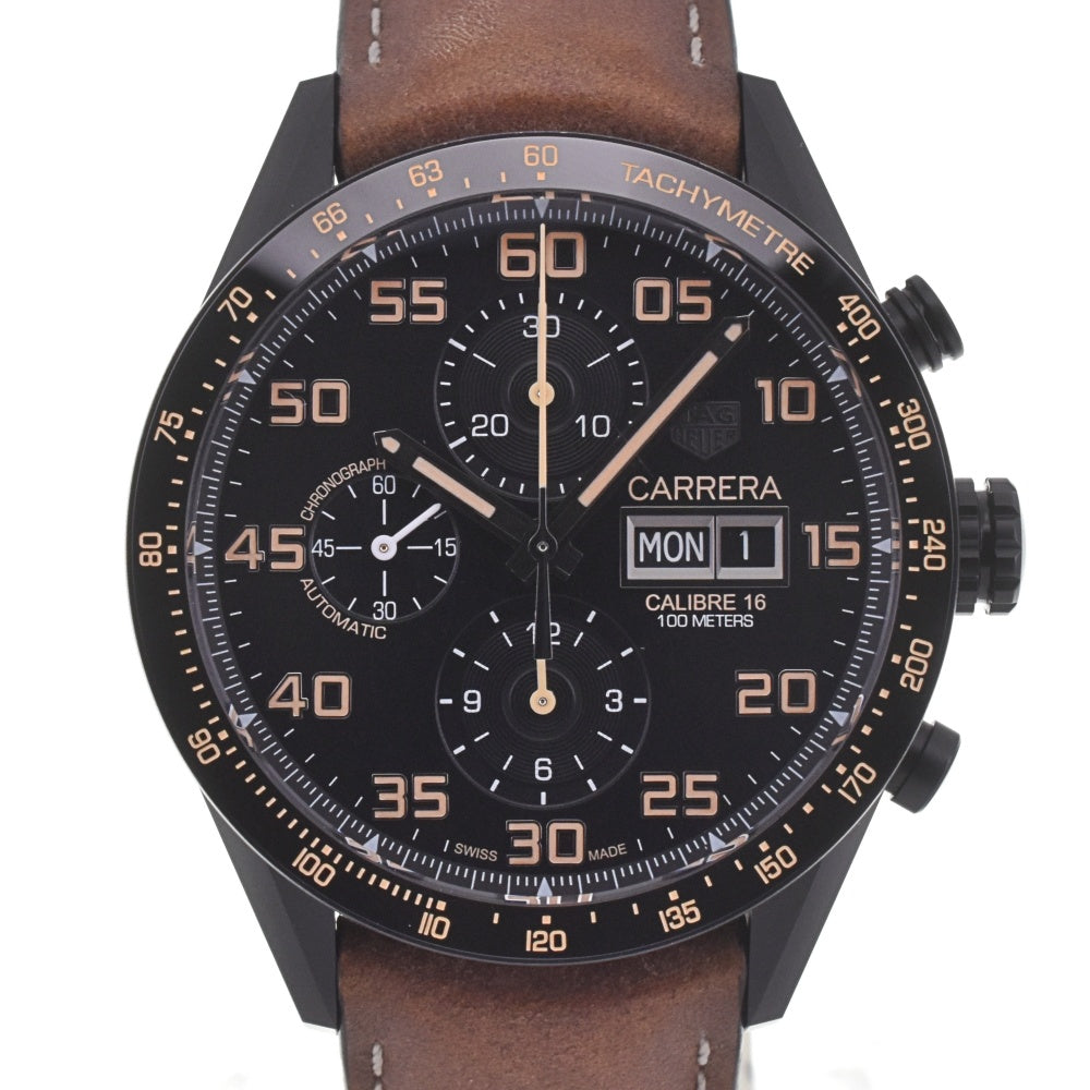 TAG HEUER Carrera Caliber 16 CV2A84.FC6394 Titanium Chronograph Day Date black Dial Automatic Men's
 Watch G#142368
