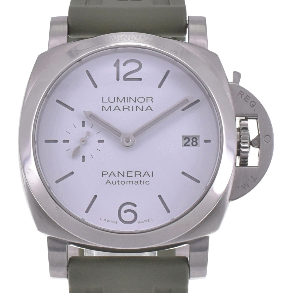 with paper PANERAI Luminor Marina Quaranta PAM01371 Small second date white Dial Automatic Men's
 Watch G#142393