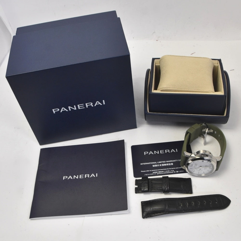 with paper PANERAI Luminor Marina Quaranta PAM01371 Small second date white Dial Automatic Men's
 Watch G#142393