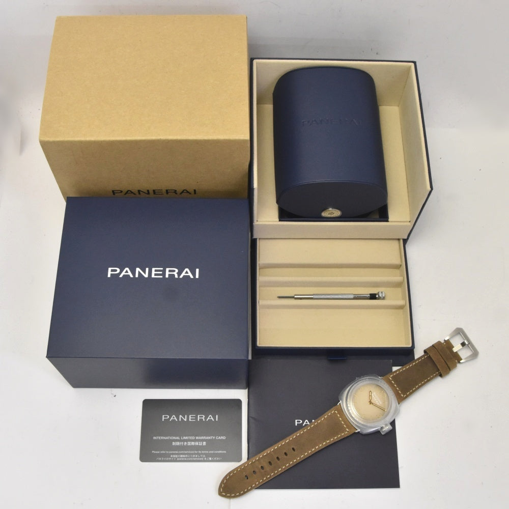 with paper PANERAI Radiomir Tre Giorni PAM01350 beige Dial Hand Winding Men's
 Watch G#142413