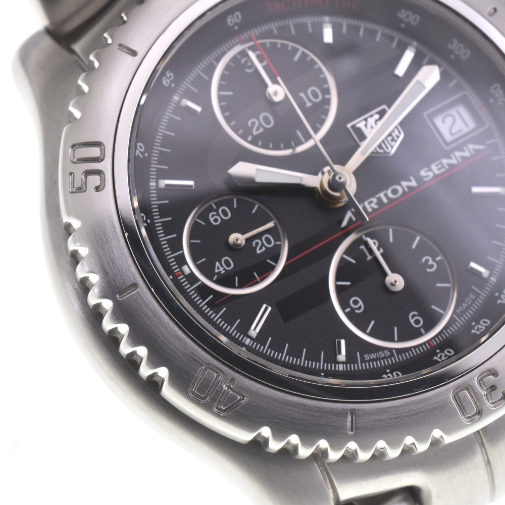 TAG HEUER Link Ayrton Senna limited model CT2114.BA0550 Chronograph Date black Dial Automatic Men's
 Watch H#142432