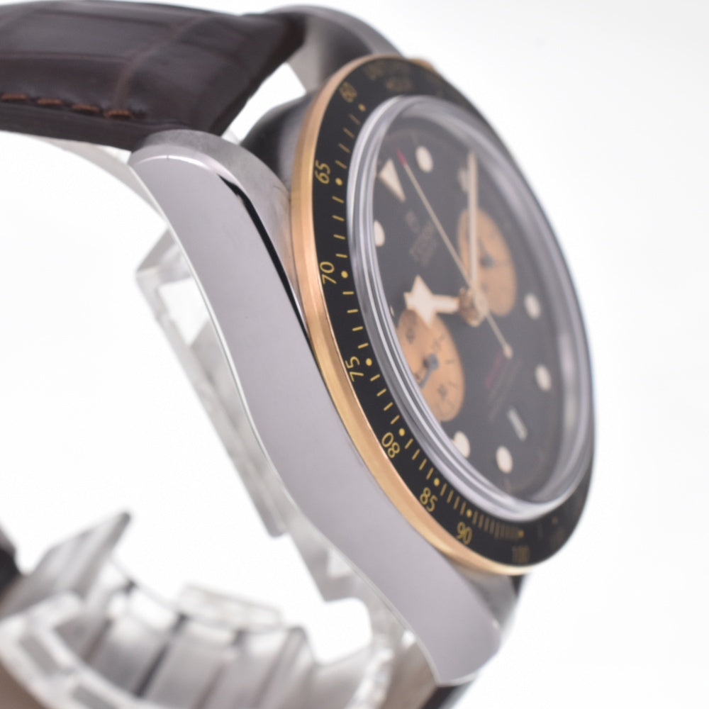 TUDOR Heritage Black Bay 79363 Chronograph Date Yellow Gold Bezel black Dial Automatic Men's
 Watch H#142436
