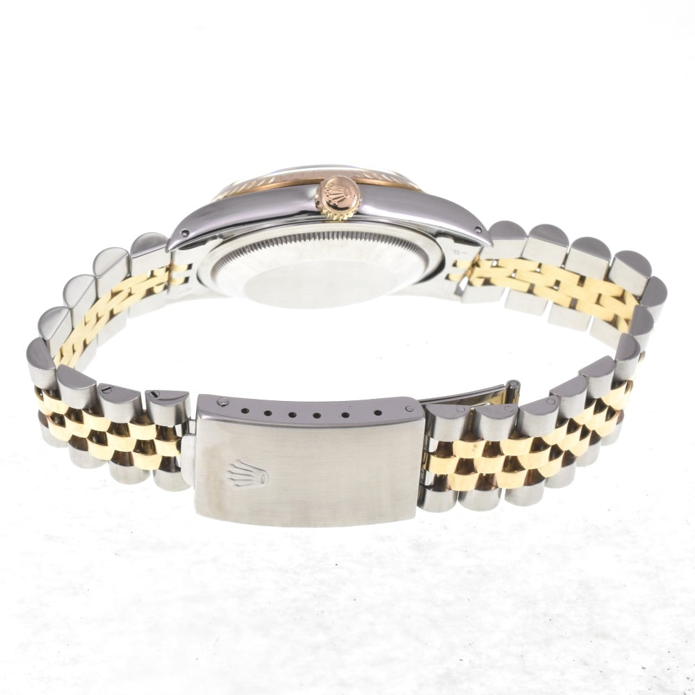ROLEX DATEJUST 10P Diamond Stainless Steel/Yellow Gold 16233G Cal.3135 gold Dial Automatic Men's
 Watch H#142437