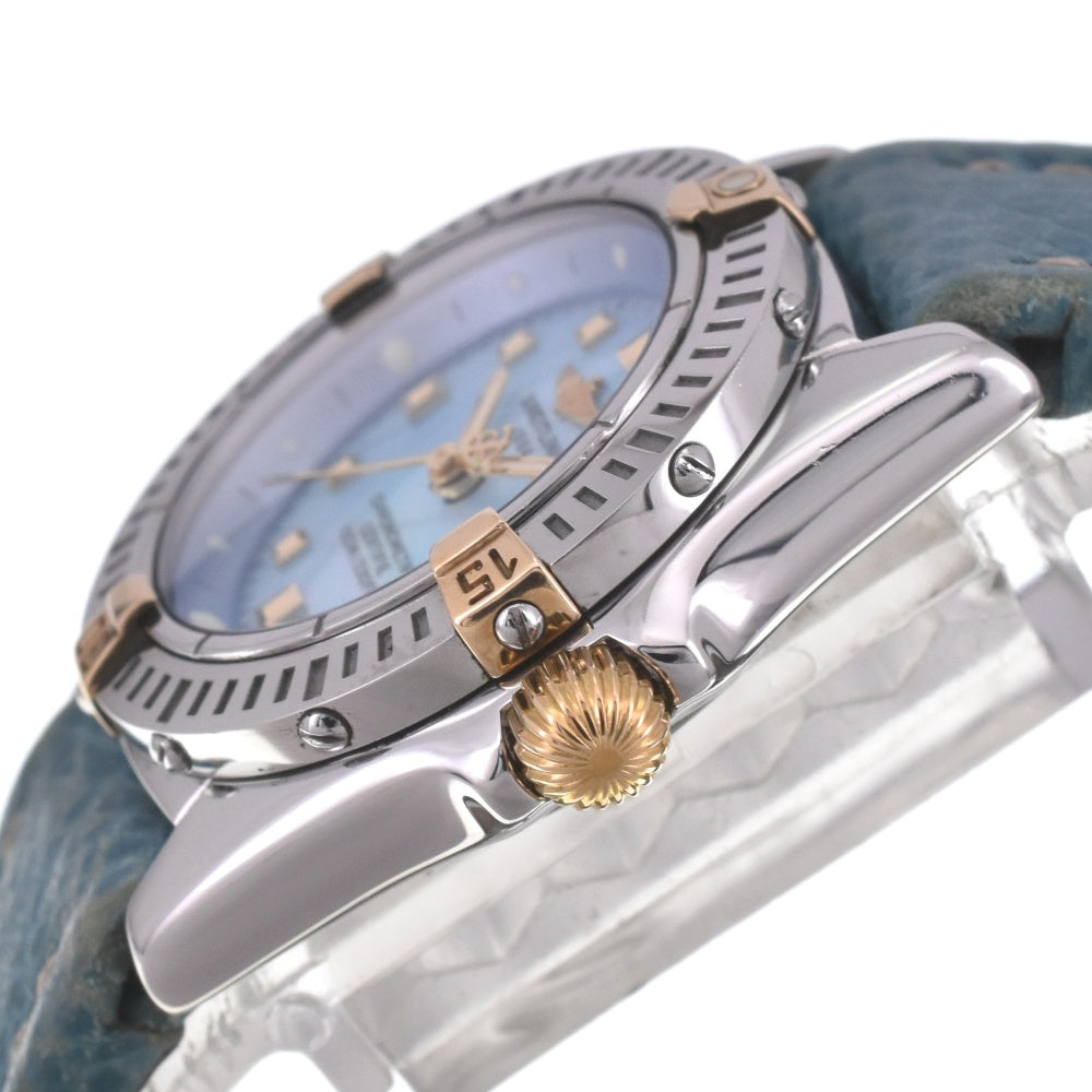 BREITLING Calistino B72345 Date Blue shell Dial Quartz Ladies
 Watch H#142445