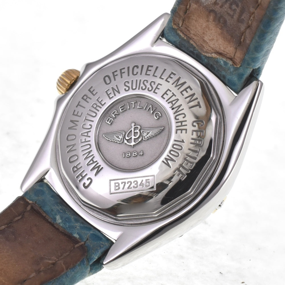 BREITLING Calistino B72345 Date Blue shell Dial Quartz Ladies
 Watch H#142445