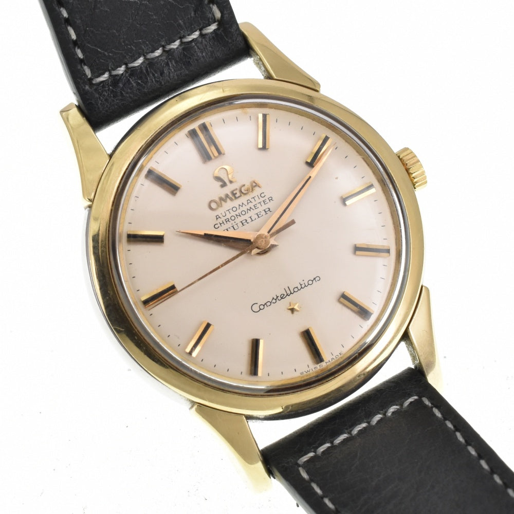 OMEGA Constellation Turler W-name 14381 vintage Cal.551 Gold Cap Silver Dial Automatic Men's
 Watch Z#142457
