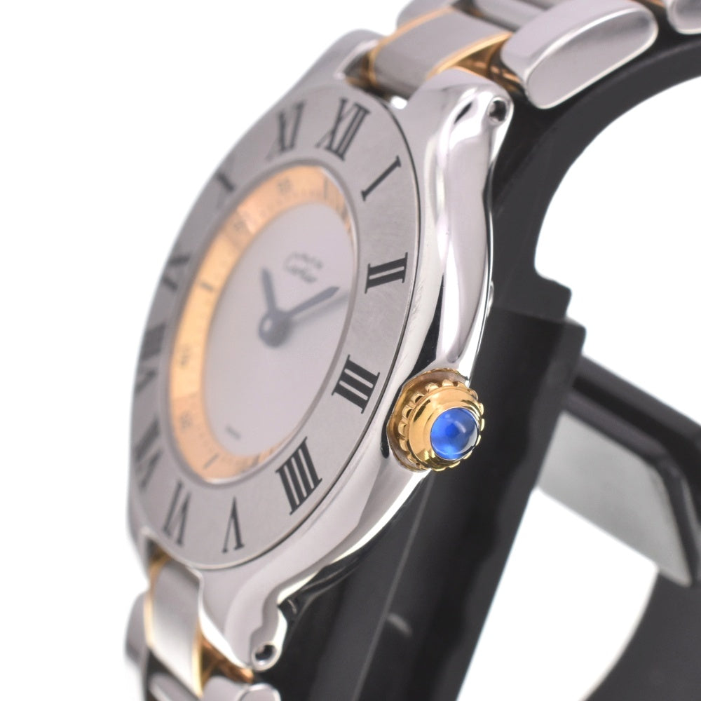 CARTIER Must21 Vantian W10075R6/1340 Stainless Steel/Gold Plated Silver Dial Quartz Ladies
 Watch I#142459