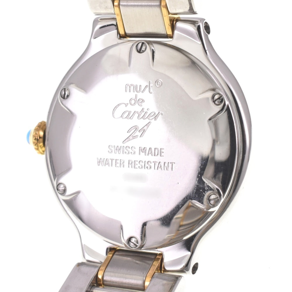 CARTIER Must21 Vantian W10075R6/1340 Stainless Steel/Gold Plated Silver Dial Quartz Ladies
 Watch I#142459