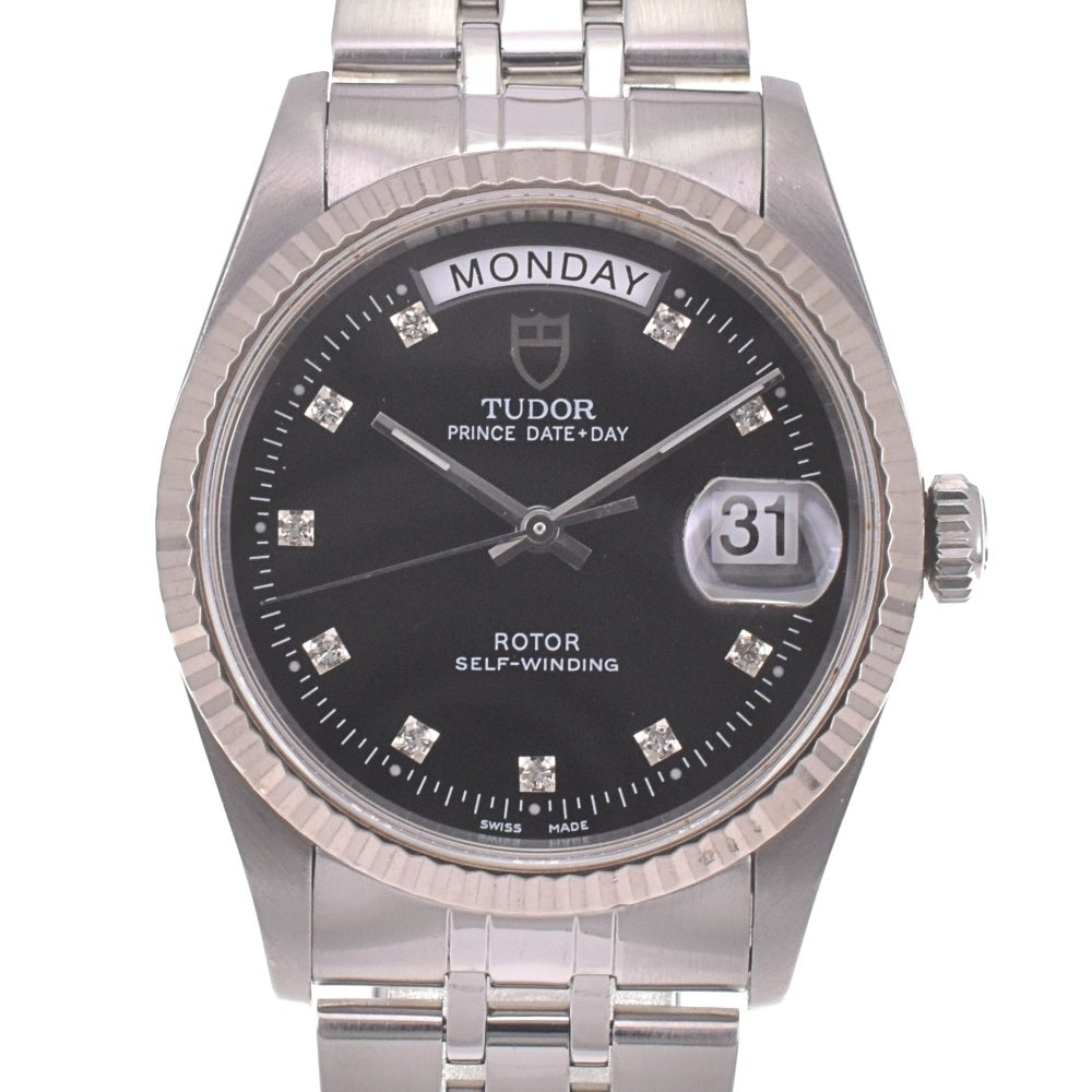 TUDOR Prince Day Date 76214 10P diamond black Dial Automatic Men's
 Watch I#142463