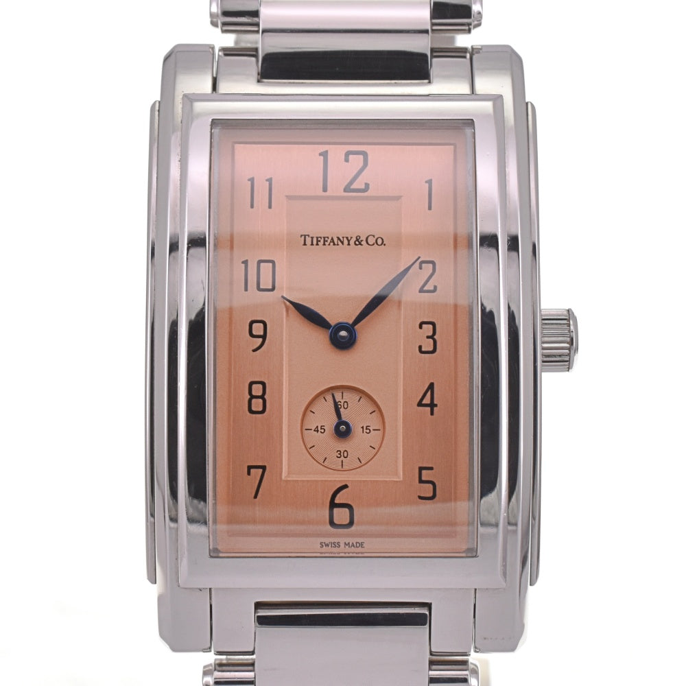 TIFFANY&Co. Grand Rectangleer 19475395 Small second Orange Dial Quartz Men's
 Watch I#142471