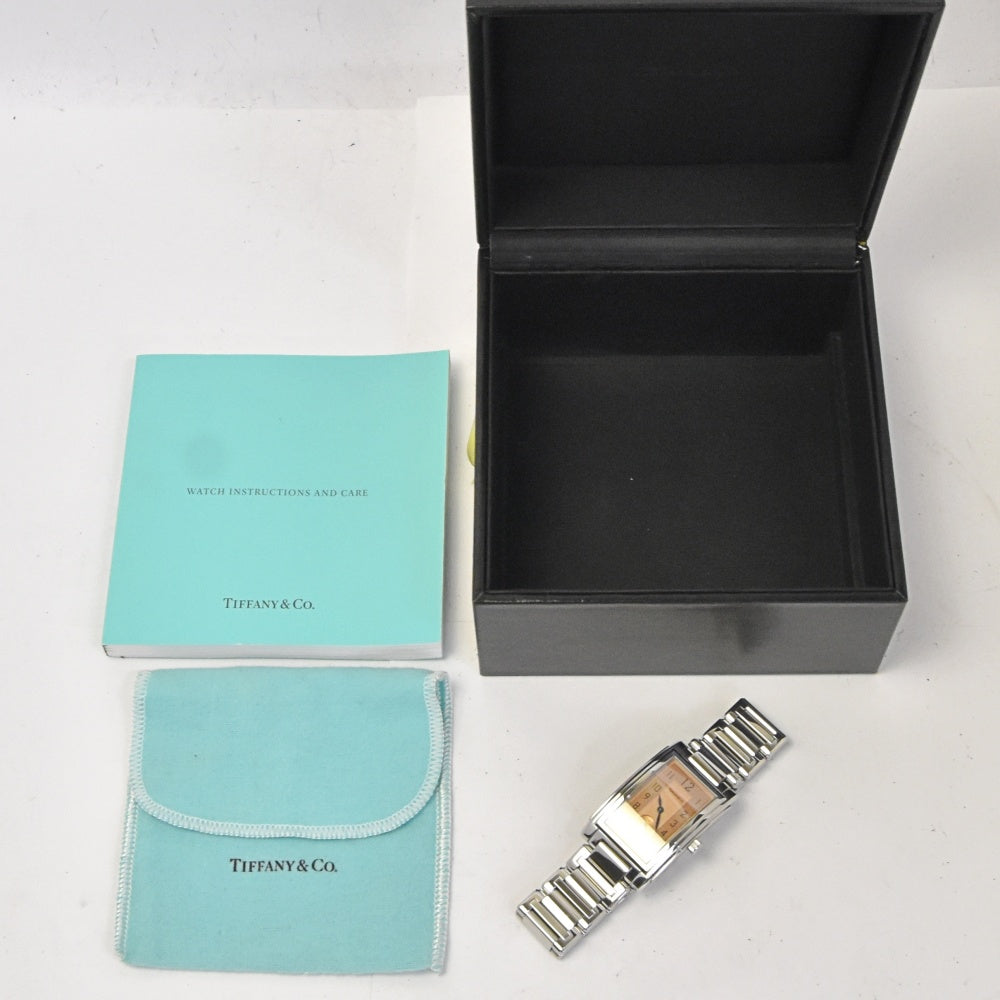 TIFFANY&Co. Grand Rectangleer 19475395 Small second Orange Dial Quartz Men's
 Watch I#142471