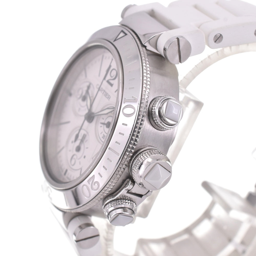 with paper CARTIER Pacha Sea timer W3140005 Chronograph Date Silver Dial Quartz Men's
 Watch I#142472