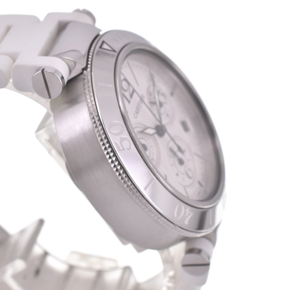 with paper CARTIER Pacha Sea timer W3140005 Chronograph Date Silver Dial Quartz Men's
 Watch I#142472