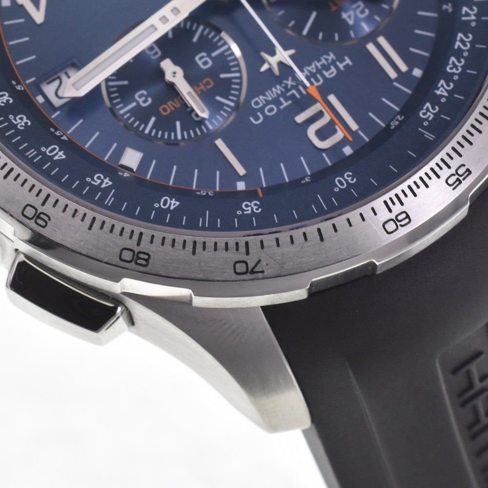 with paper HAMILTON Khaki Aviation X-Wind H779220 Chronograph Date blue Dial Quartz Men's
 Watch I#142477