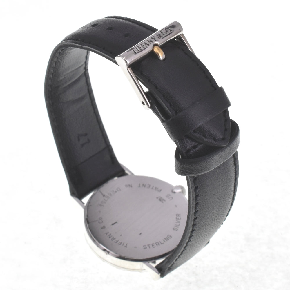 TIFFANY&Co. Atlas M0640 SV 925 / Leather Silver Dial Quartz Men's
 Watch I#142481