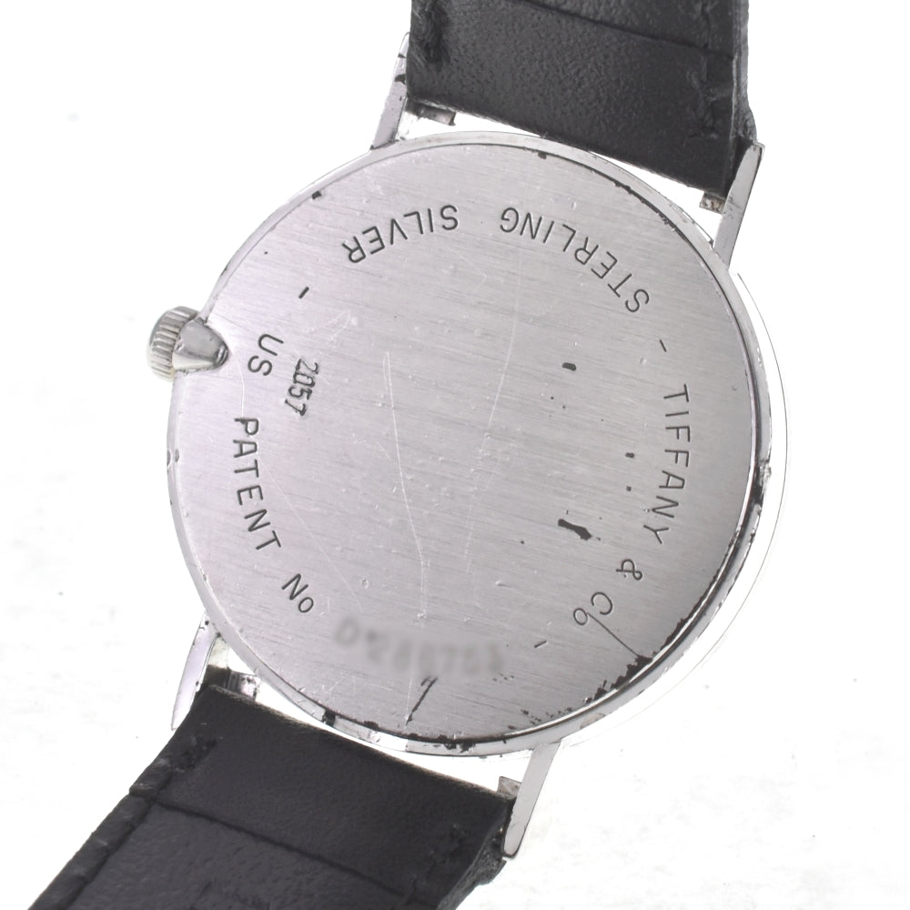 TIFFANY&Co. Atlas M0640 SV 925 / Leather Silver Dial Quartz Men's
 Watch I#142481