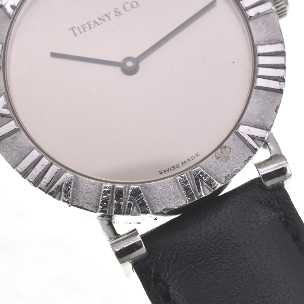 TIFFANY&Co. Atlas M0640 SV 925 / Leather Silver Dial Quartz Men's
 Watch I#142481